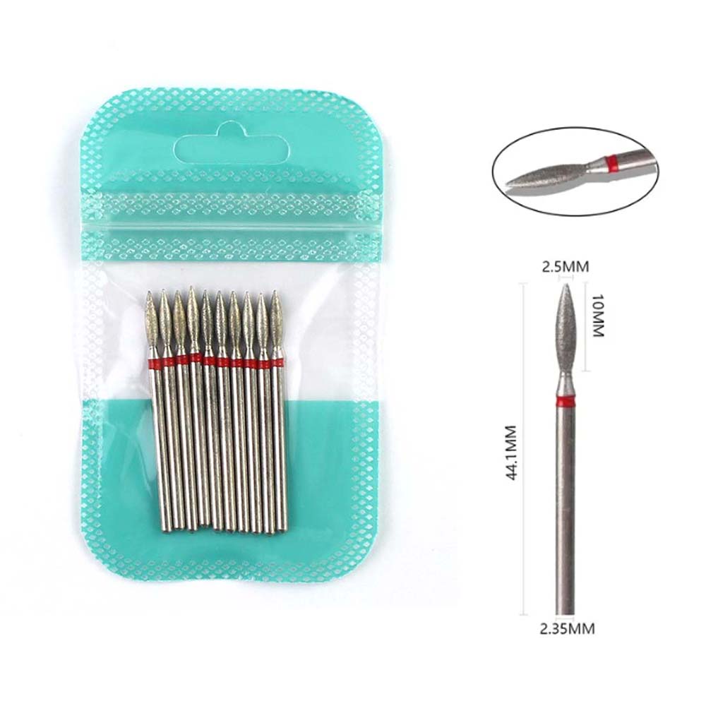 Gel Refill Pack - 10 個ダイヤモンドネイルドリルビットフライスカッター研削ビット除去ネイルジェルポリッシュペディキュアマシンアクセサリーネイルアートツール