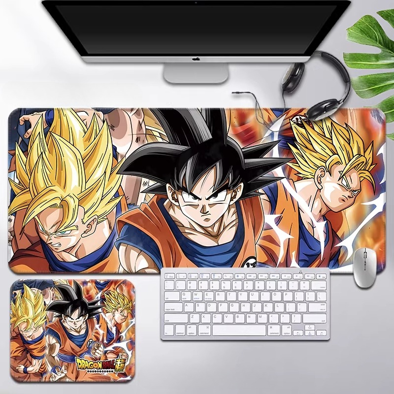 Leather Desk Pad - 漫画 HD プリントドラゴンボールレザーマウスパッド孫悟空スーパーゲーミングキーボードオフィスデスクパッド超サイヤ人アニメーション周辺機器