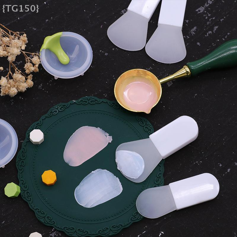 Wax Seal Stamp Set - シリコン製シールワックススタンプクリーニングツールセット - スクレーパーとスプーン、攪拌、混合、着色、DIYキャンドルクラフトアクセサリー用