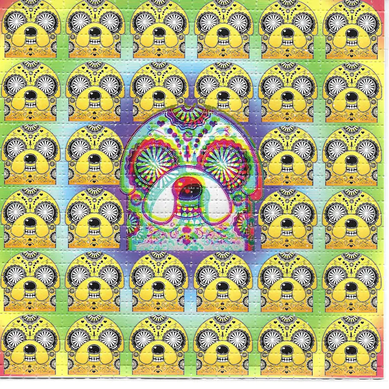 Ink Blotter Paper - クレイジータイムサイケデリック LSD 酸フリー Blotter アートプリントトリッピー穴あき紙絵画壁絵家の装飾ポスター