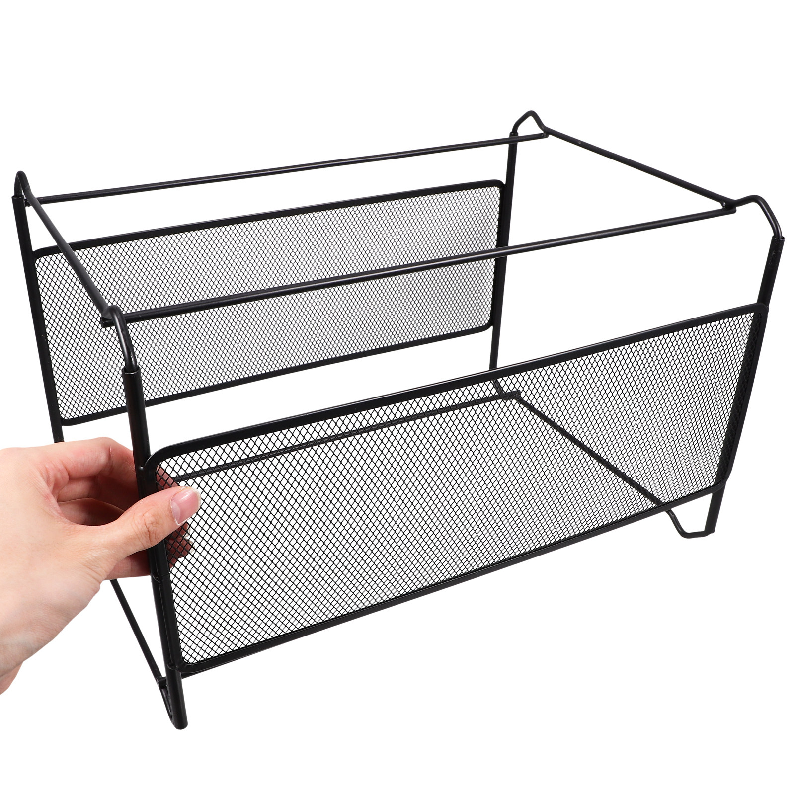 Magazine Holder Rack - 鉄製メッシュファイルホルダー デスクトップブックオーガナイザー 収納ラック オフィス 学校 家庭用