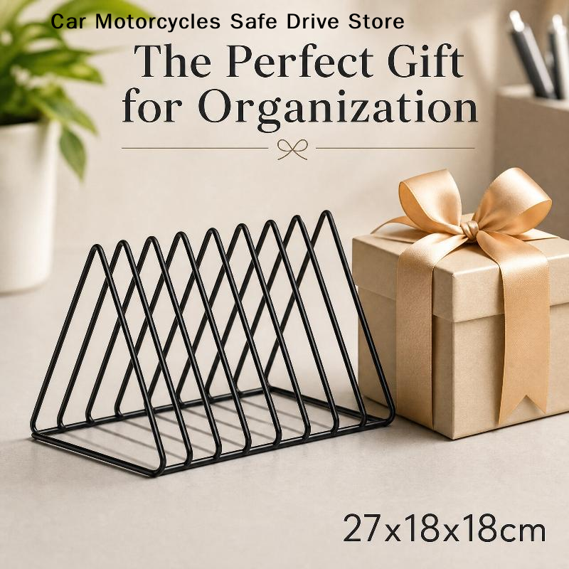 Magazine Holder Rack - 【M】5/9グリッド収納ラック 三角形アイアンファイルオーガナイザー 金属製デスクトップブックマガジンホルダー 多機能垂直ディスプレイラック