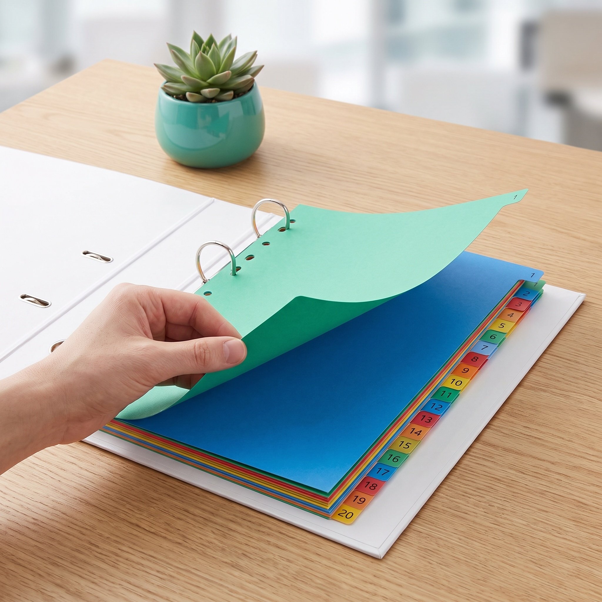 Tab Divider A4 - A4 カラフルなプラスチックタブディバイダー バインダー用 インデックスページオーガナイザー カラーコード付き 学習オフィス学習用品