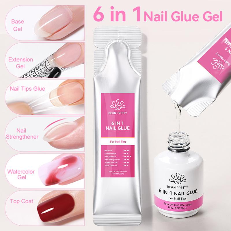 Gel Refill Pack - 15ml 6 in 1 多機能エクステンションネイルUVジェルポリッシュ詰め替えパッケージビルディングネイルジェルベースセミパーマネントネイルアートジェル