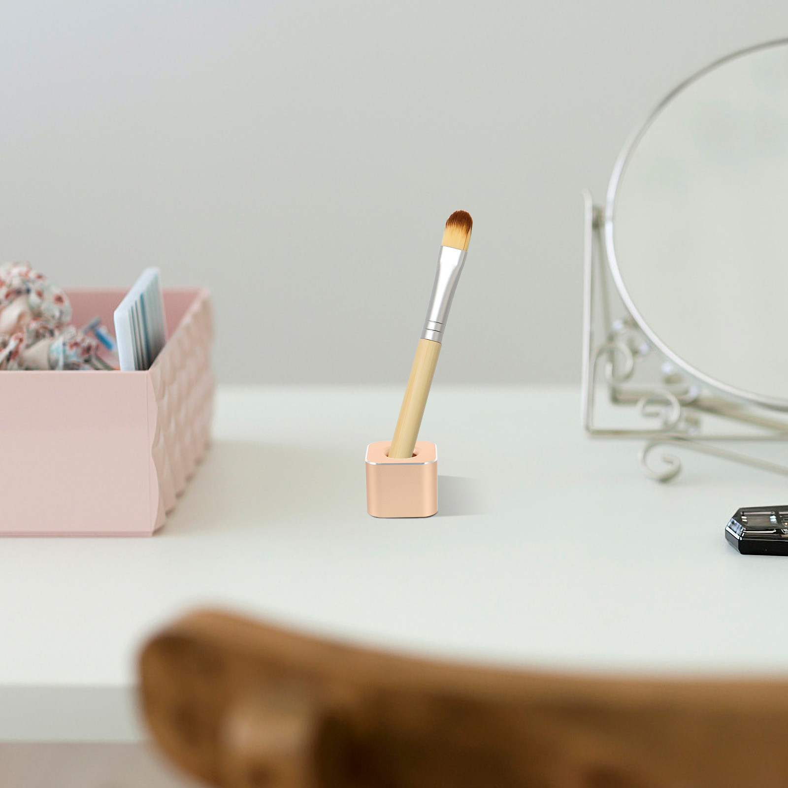 Pen Rest Single - アルミ合金製シングルホールペンホルダー、サインペンスタンド、オフィスや家庭用のデスクトップ収納、クイルペンや万年筆用