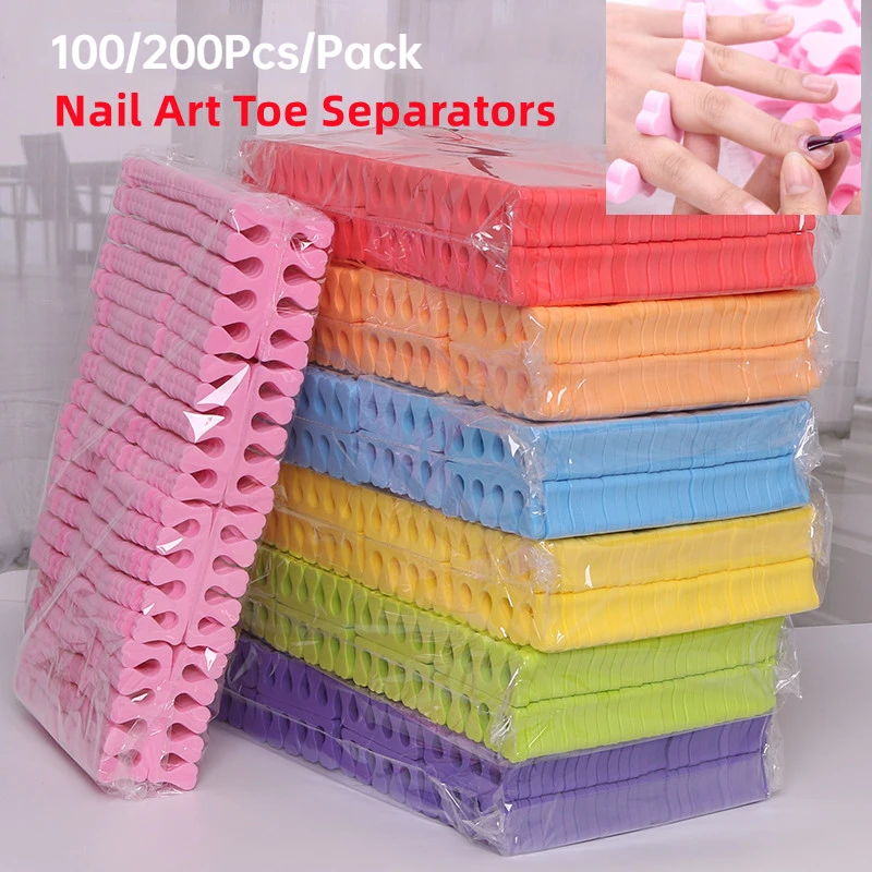 Gel Refill Pack - 100,200 ピース/パックネイルアートつま先セパレーター指足スポンジソフト UV ジェルポリッシュ美容ツールマニキュアペディキュアパックネイルキット
