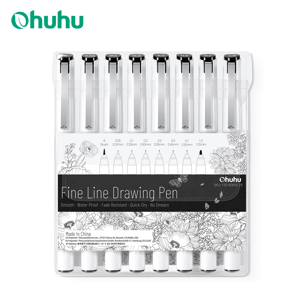 Correction Pen Fine - Ohuhu マイクロペン ファインライナー 描画ペン 8 パック