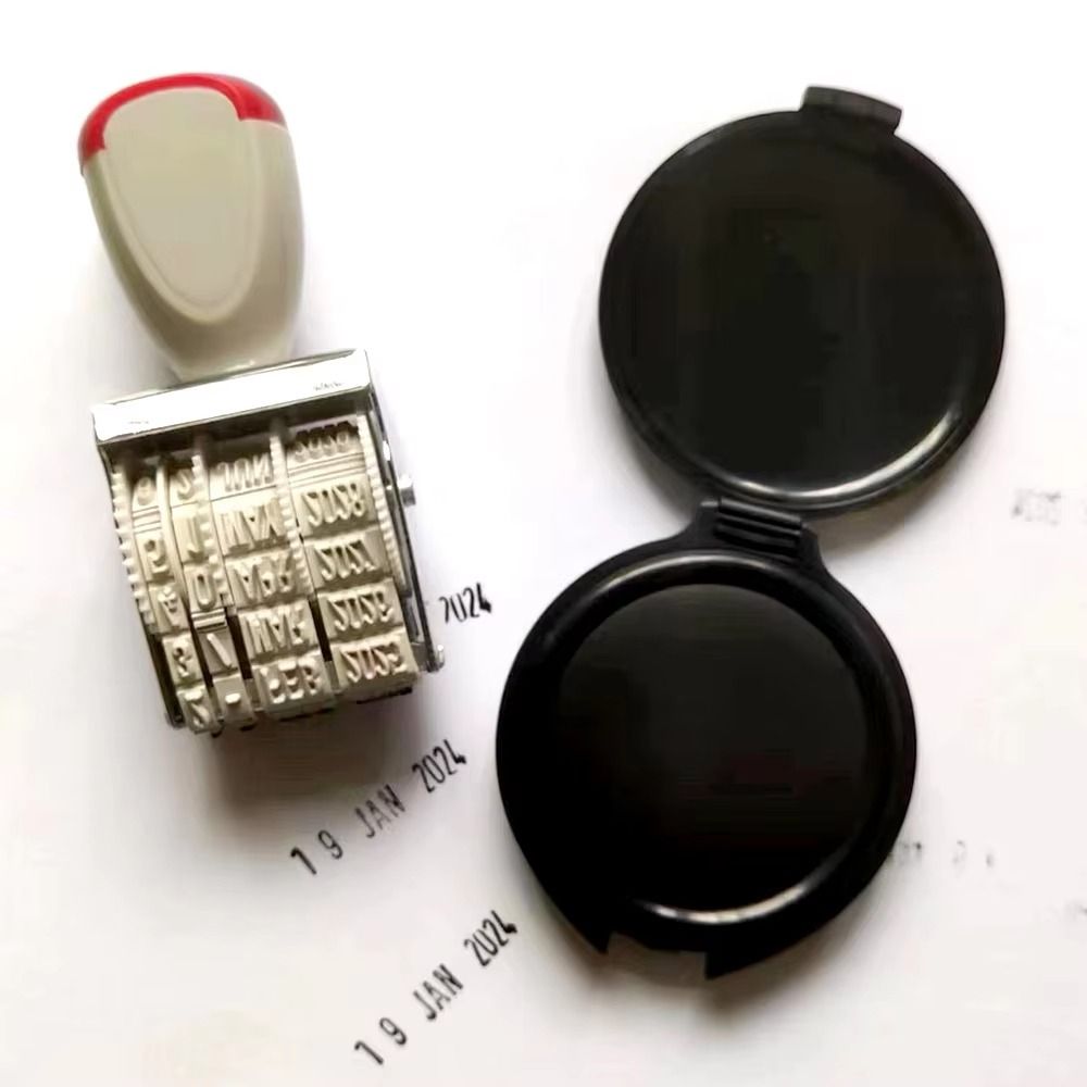 Rubber Date Stamp - 実用的なデジタル日付ホイールスタンプ、調整可能なヴィンテージセルフインキングラバー日付スタンプ、手作りのクリアインプリント日付回転スタンプ