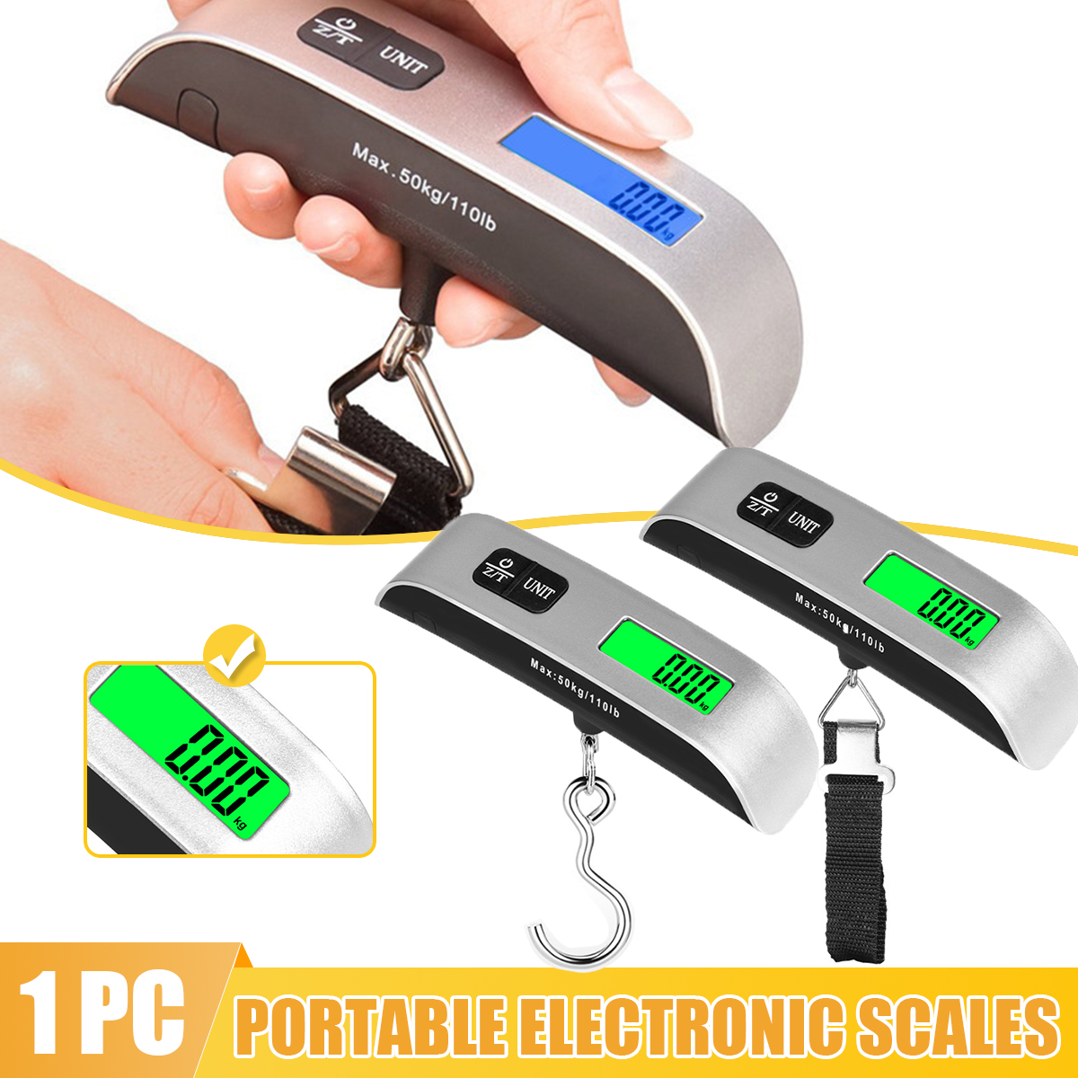 Tape Dispenser Weighted - ポータブルスケールデジタル LCD ディスプレイ電子スケール重量スーツケース旅行重量手荷物バッグ 110 ポンド/50 キロ重量バランスツール