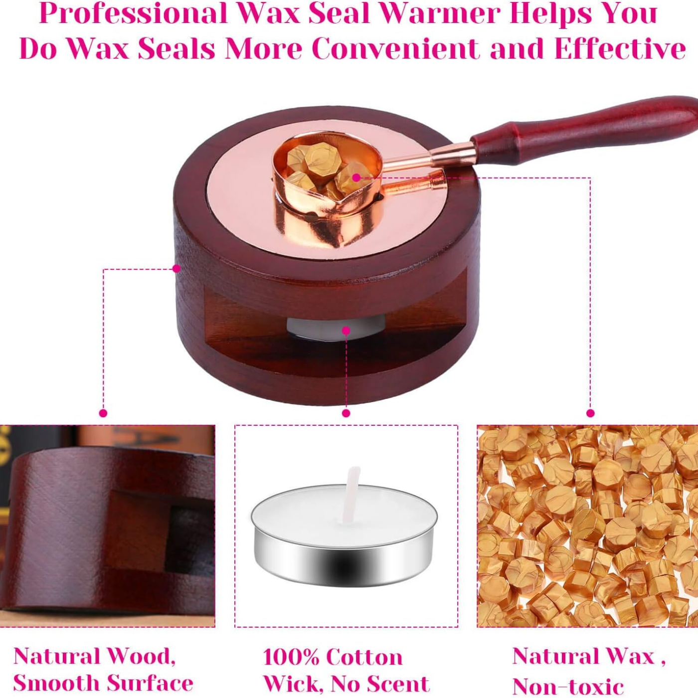 ワックスシールセットには、200個のゴールドワックスビーズ、 - Wax Seal Stamp Set のレビューと価格