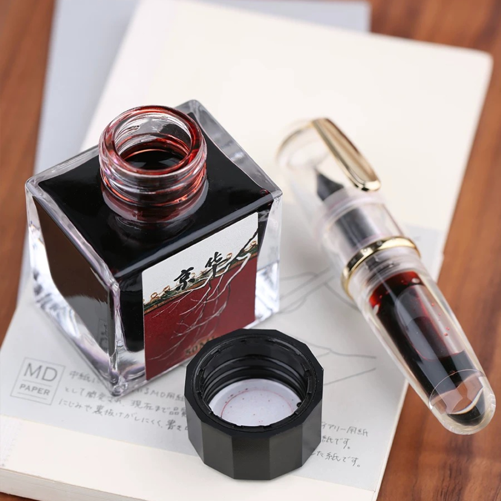 Majohnガラスボトルインク、万年筆インク、学校の執筆用の - Fountain Pen Bottled Ink のレビューと価格