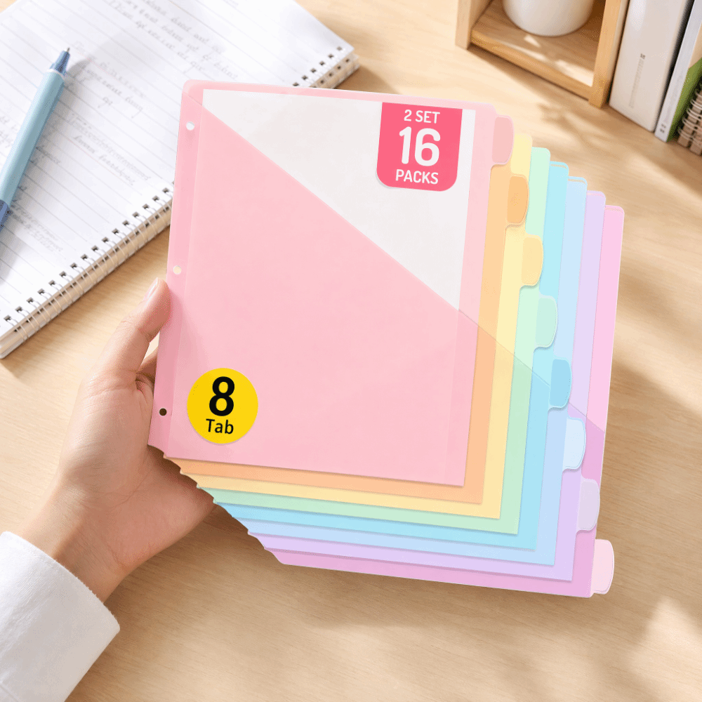 透明で丈夫なバインダーディバイダー、プラスチック製の書き込み - Tab Divider A4 のレビューと価格