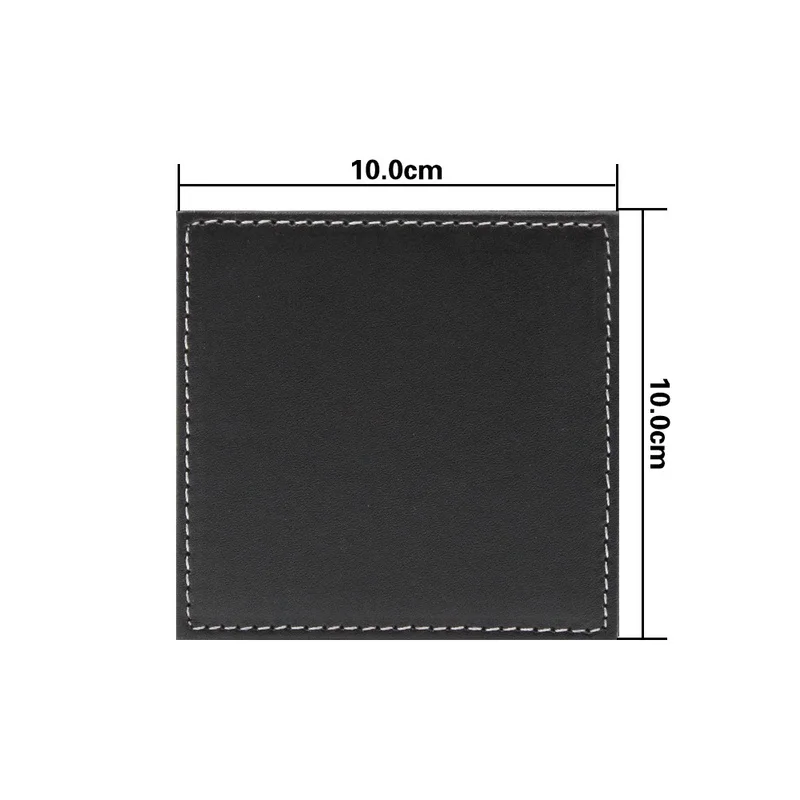 6ピース/セットビジネス革コースター断熱コースター茶正方形の - Leather Desk Pad のレビューと価格