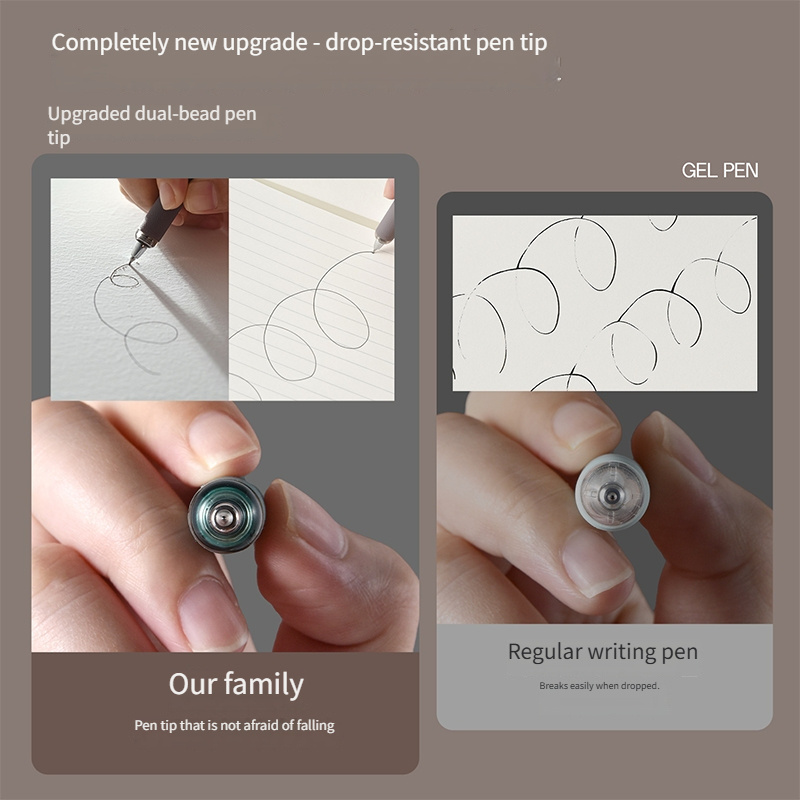ランダムカラーのゲルペン3本セット、黒インク詰め替え、学生向 - Gel Refill Pack のレビューと価格