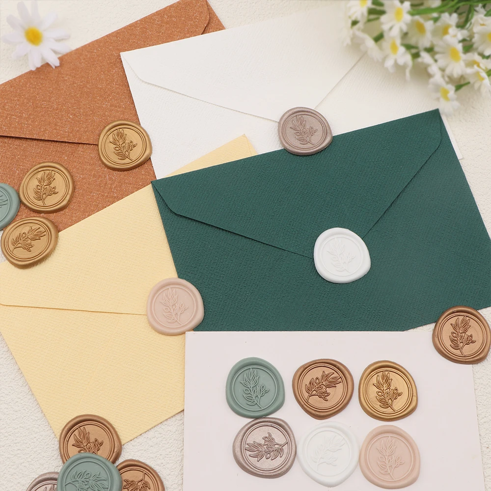 25 ピース/セットオリーブの枝葉模様ワックスシールステッカ - Wax Seal Stamp Set のレビューと価格