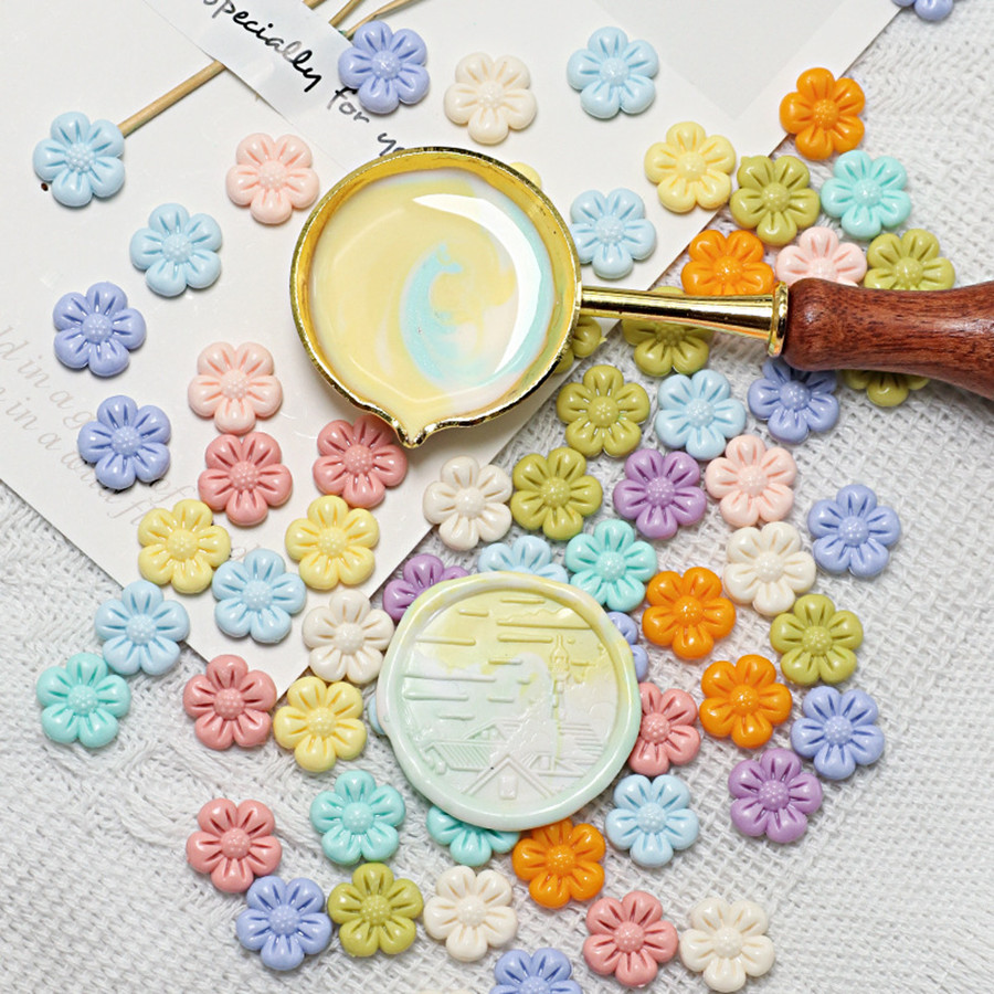 150 個/バッグ花の形のシーリングワックスビーズワックスシ - Wax Seal Stamp Set のレビューと価格