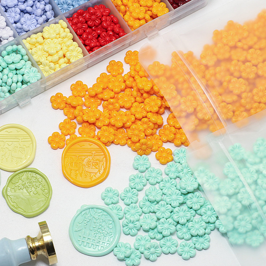150 個/バッグ花の形のシーリングワックスビーズワックスシ - Wax Seal Stamp Set のレビューと価格
