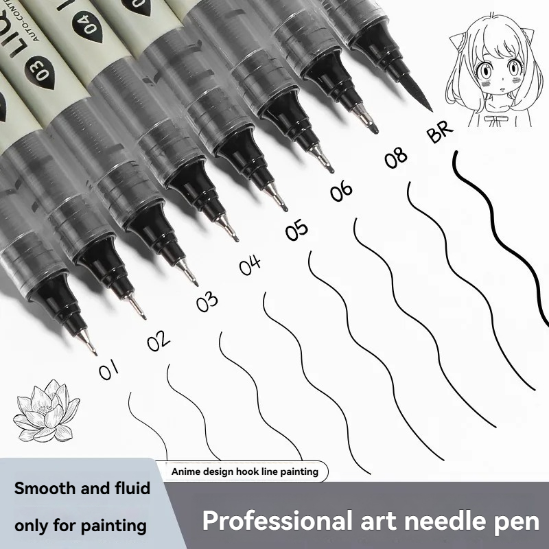 12本入りブラック細字ペン、多用途細線スケッチマーカー、漫画 - Correction Pen Fine のレビューと価格