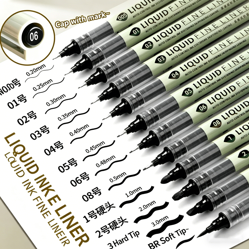 12本入りブラック細字ペン、多用途細線スケッチマーカー、漫画 - Correction Pen Fine のレビューと価格