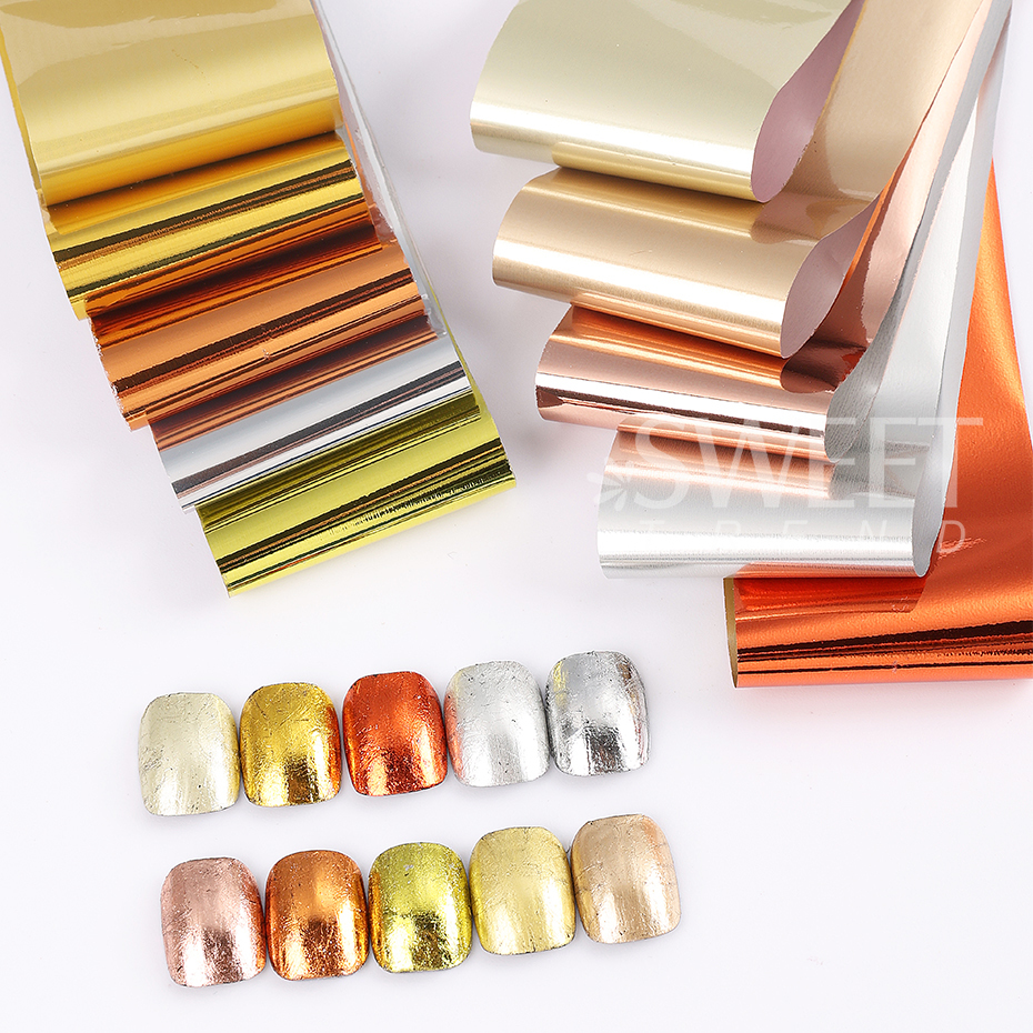 10 個メタリックネイル転写箔ミラーゴールドシルバー紫星空紙 - Gel Refill Pack のレビューと価格