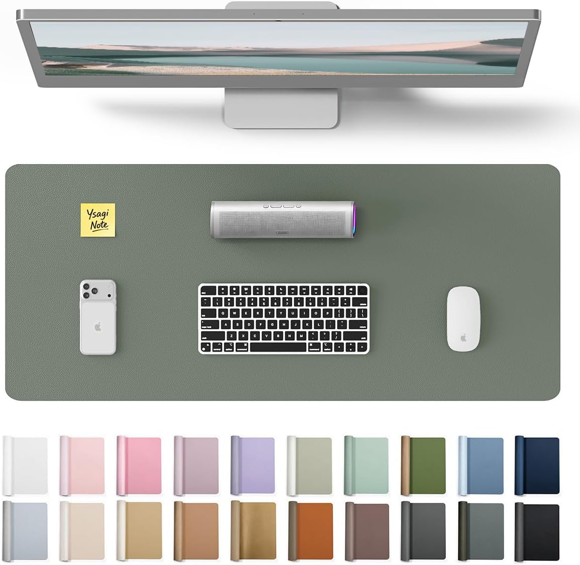 レザーデスクパッドプロテクター、オフィスや家庭用の滑り止め付 - Leather Desk Pad のレビューと価格