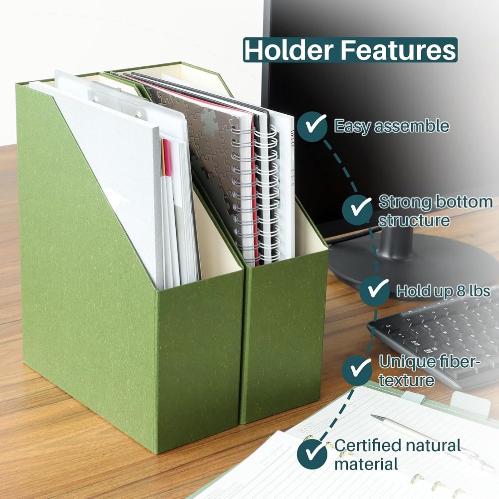 マガジンホルダー - デスクオーガナイザー、段ボール製ブック - Magazine Holder Rack のレビューと価格