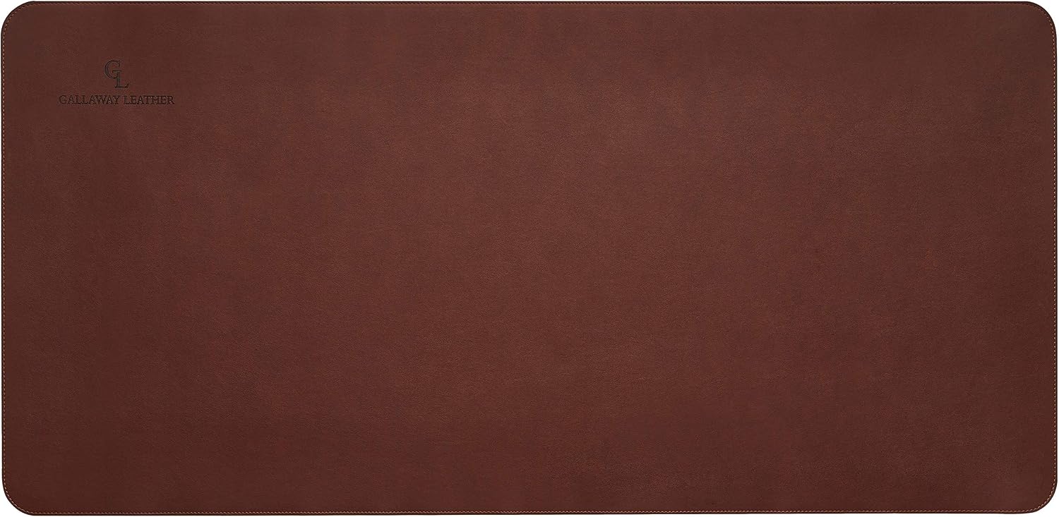 大型PUレザーデスクマット 36x17インチ ダークブラウン - Leather Desk Pad のレビューと価格