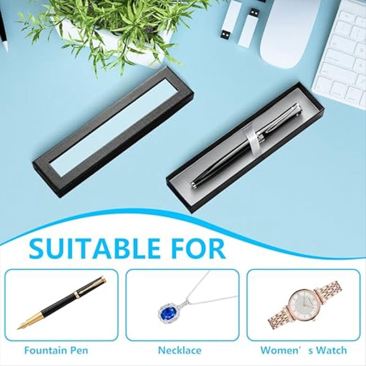 10個入り空ペンギフトボックス、透明蓋付きペンボックス、ギフ - Pen Rest Single のレビューと価格