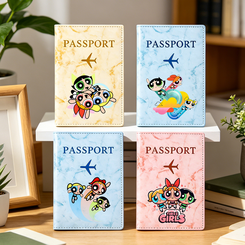 パワーパフガールズパスポートカバーかわいいトレンド旅行防水パ - Index Card Holder のレビューと価格