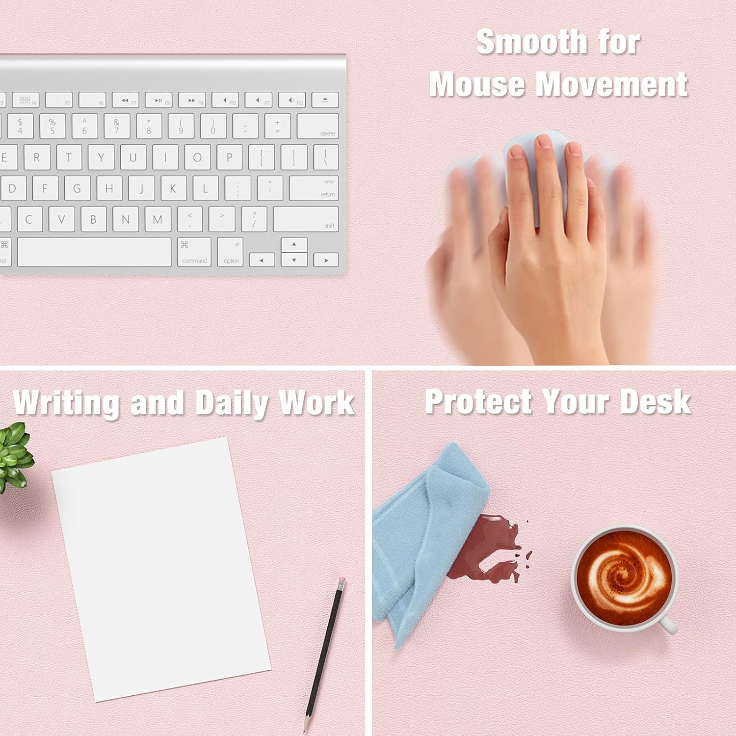 30x14インチ PUレザーデスクパッド、滑り止めベース付き - Leather Desk Pad のレビューと価格