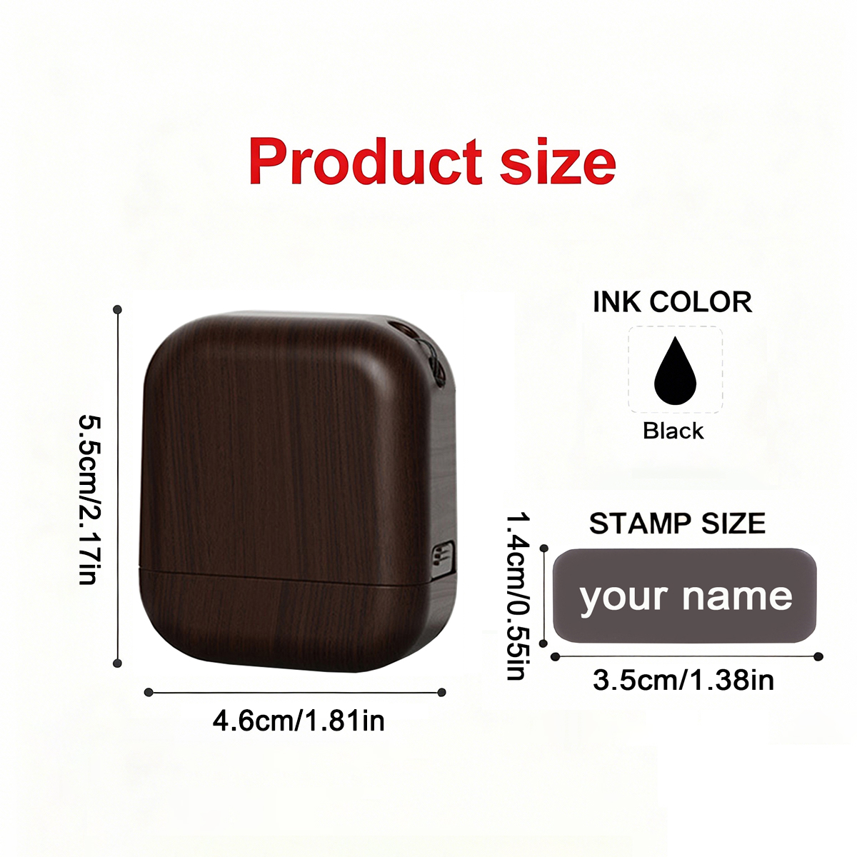 パーソナライズされたプラスチック木目調カスタムネームスタンプ - Rubber Date Stamp のレビューと価格