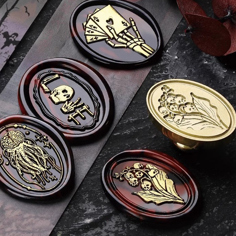 1pc ワックスシールスタンプヘッドスカルスケルトンゴースト - Wax Seal Stamp Set のレビューと価格