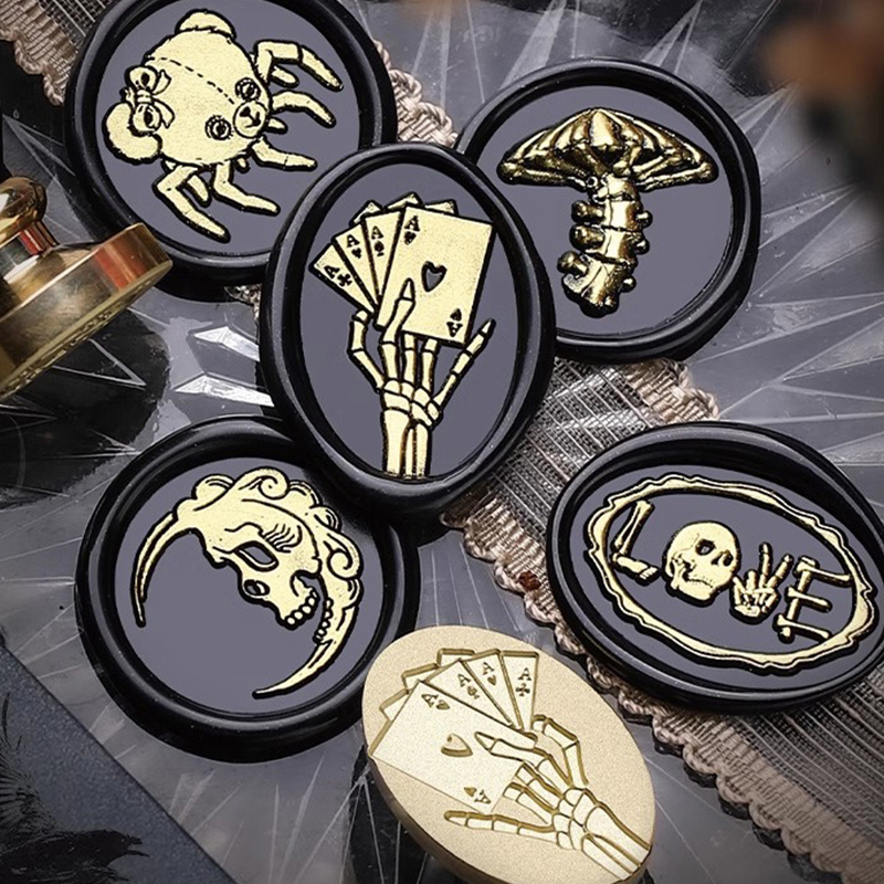 1pc ワックスシールスタンプヘッドスカルスケルトンゴースト - Wax Seal Stamp Set のレビューと価格