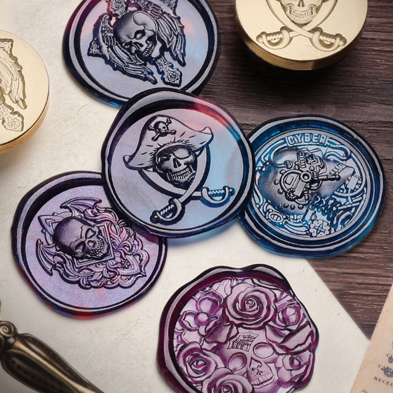 1pc ワックスシールスタンプヘッドスカルスケルトンゴースト - Wax Seal Stamp Set のレビューと価格