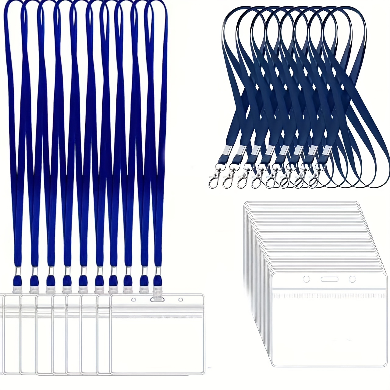10 セット透明 PVC ID カード ホルダー ストラップ - Index Card Holder のレビューと価格