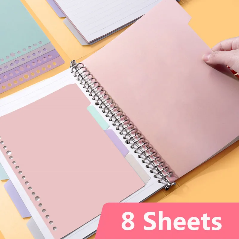 A5プランナー用のカラフルなプラスチックインデックスディバイ - Tab Divider A4 のレビューと価格