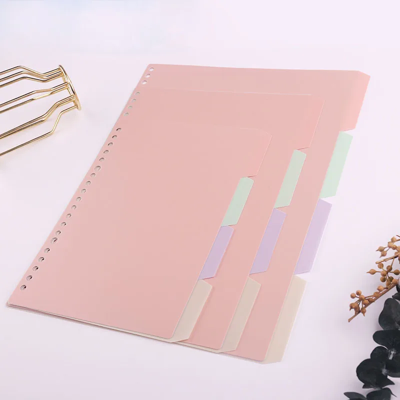 A5プランナー用のカラフルなプラスチックインデックスディバイ - Tab Divider A4 のレビューと価格