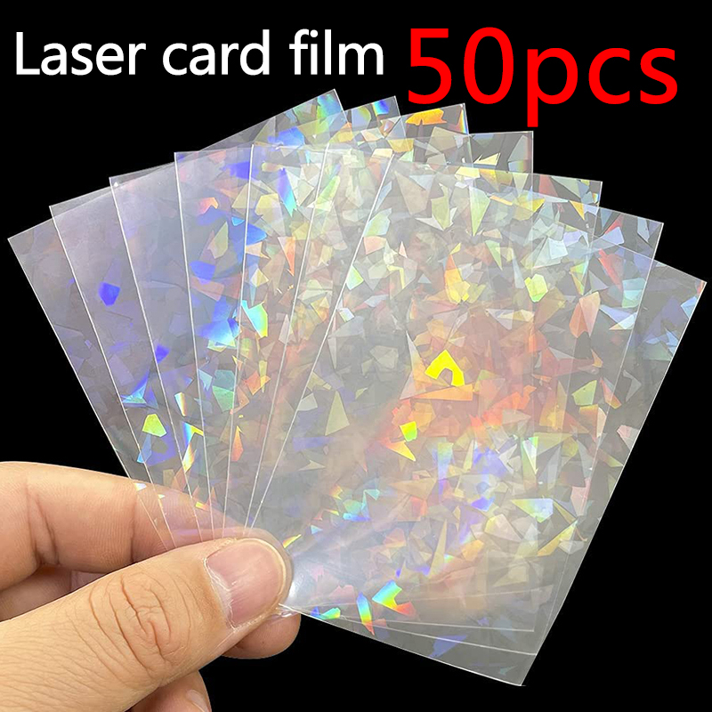 50 個ソフトトレーディングレーザーカードフィルムスリーブ透 - Card Index Box のレビューと価格