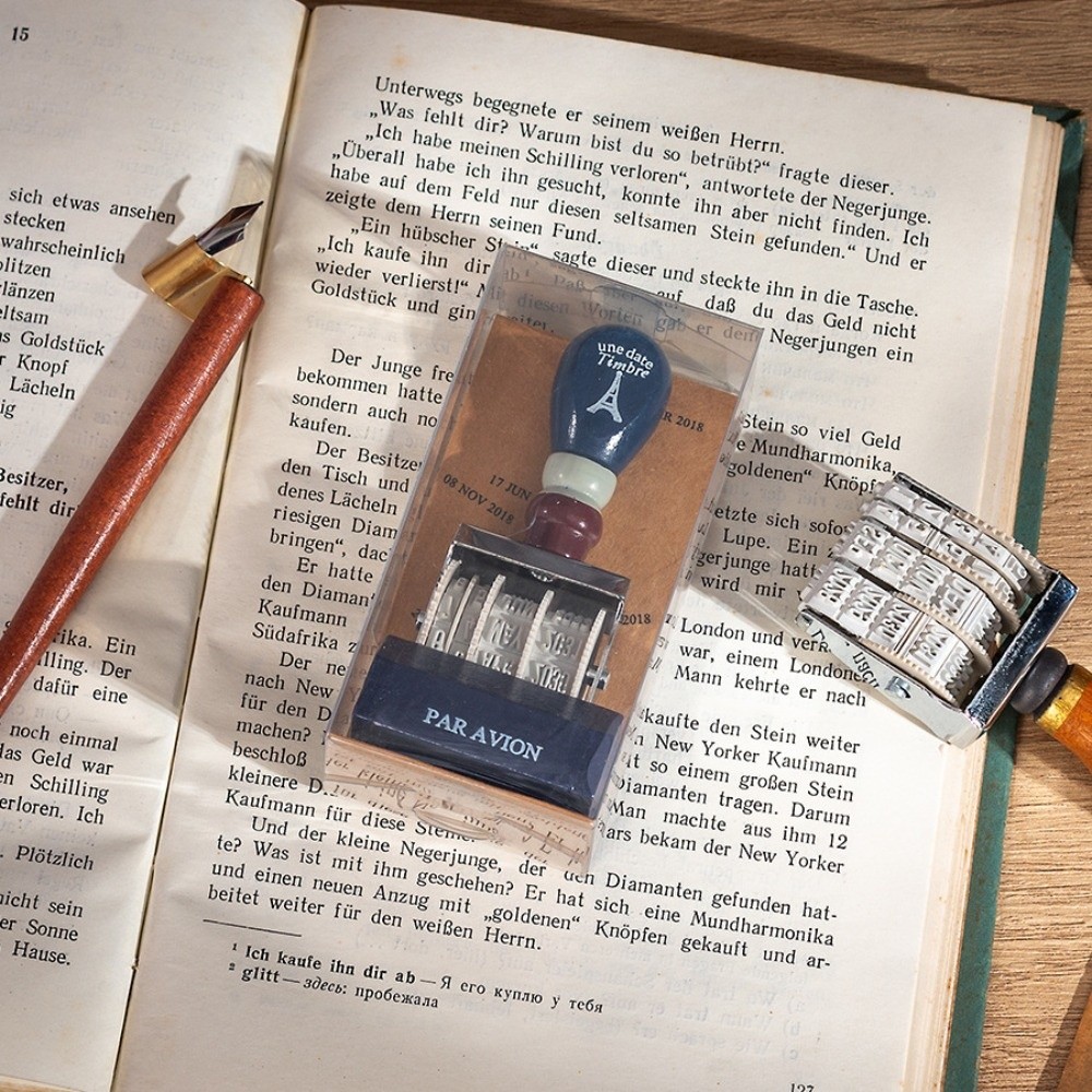 レトロ木製ローラーデイトシール木製ハンドル調整可能日付DIY - Rubber Date Stamp のレビューと価格