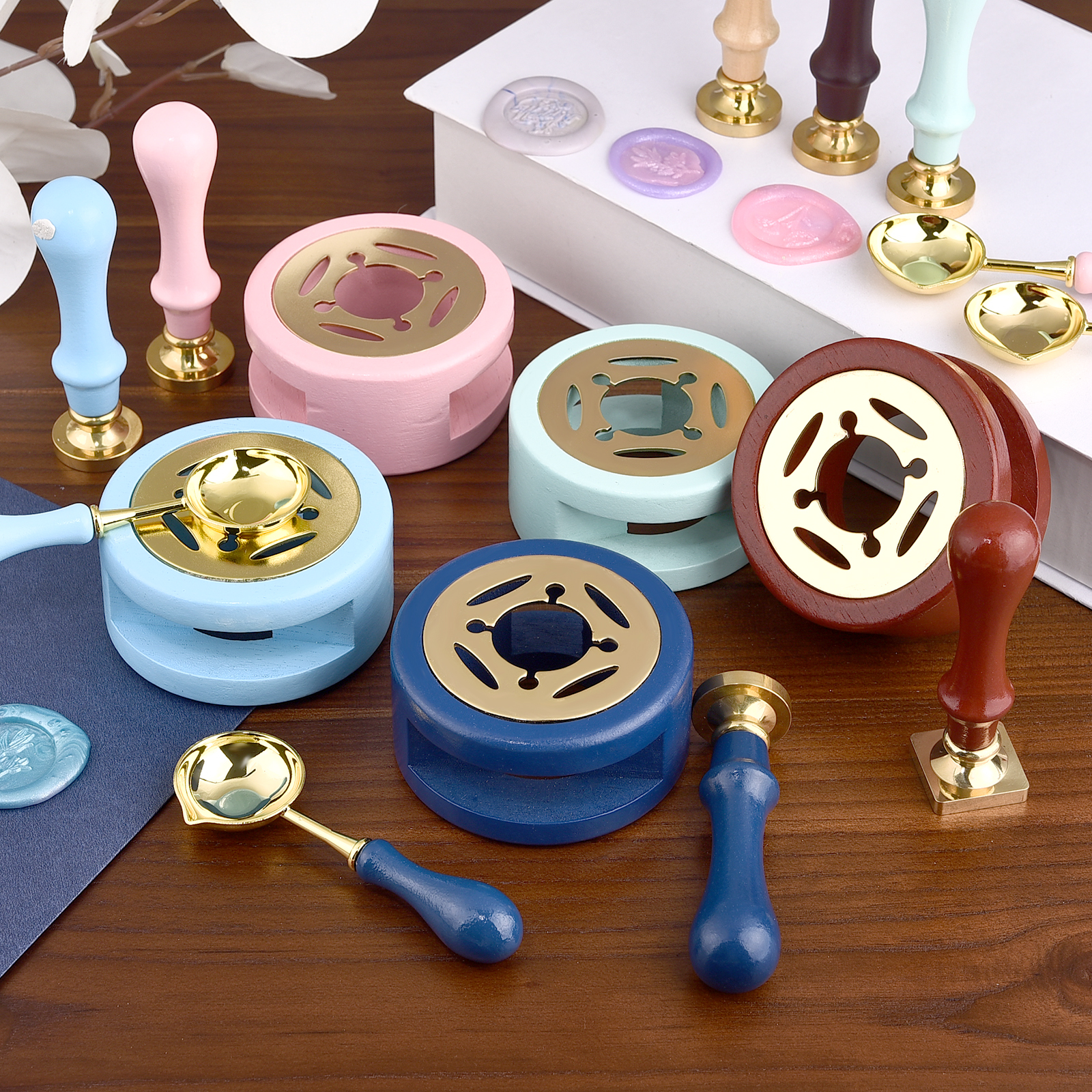 2/3点セット レトロ シーリングワックス炉 ストーブ ポッ - Wax Seal Stamp Set のレビューと価格