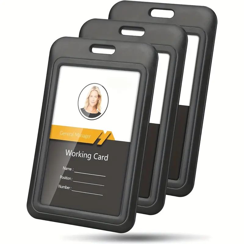 3個の頑丈なスライド式IDカードホルダー、ABS樹脂製、オフ - Index Card Holder のレビューと価格
