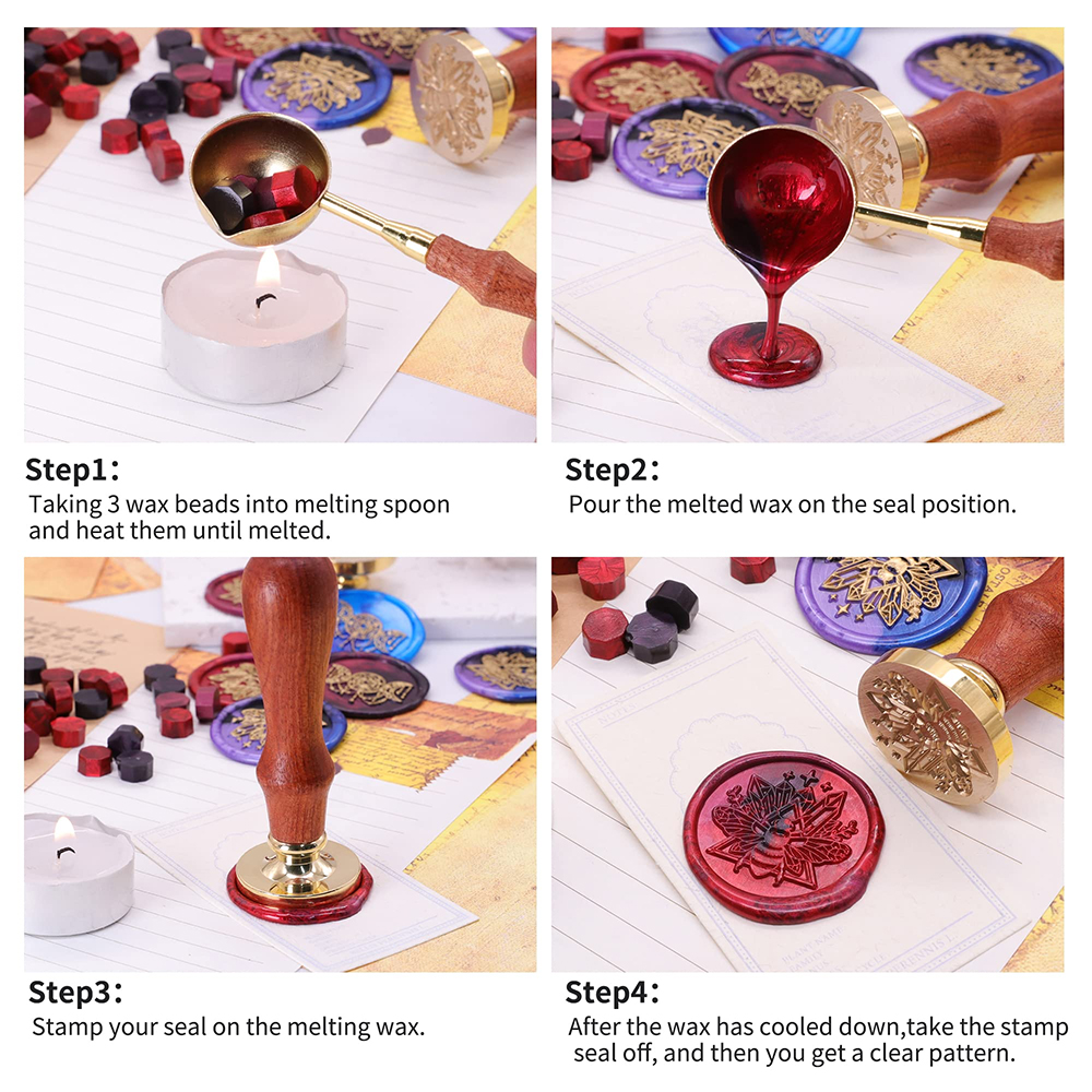 ワックスシールスタンプヘッド、太陽、月と星、トリプル女神、装 - Wax Seal Stamp Set のレビューと価格