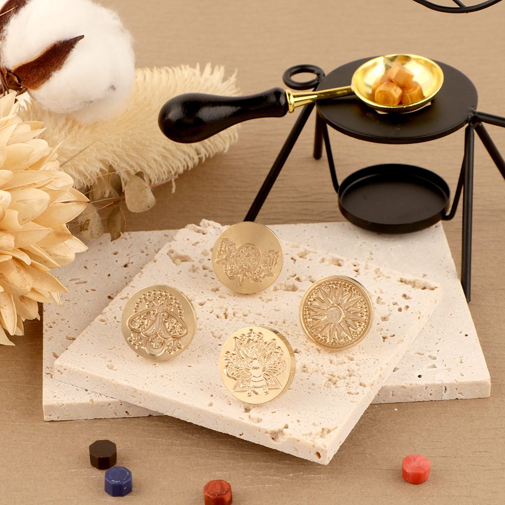 ワックスシールスタンプヘッド、太陽、月と星、トリプル女神、装 - Wax Seal Stamp Set のレビューと価格