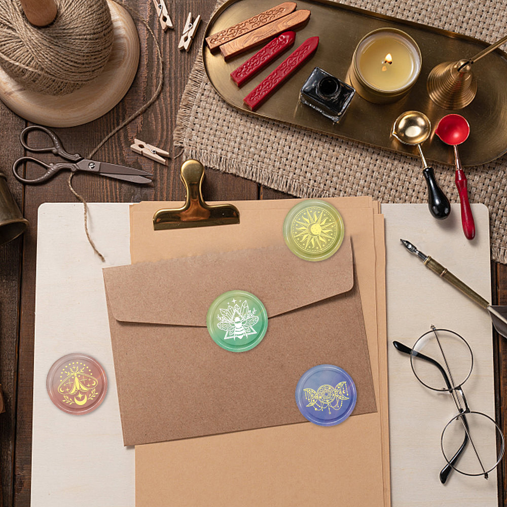ワックスシールスタンプヘッド、太陽、月と星、トリプル女神、装 - Wax Seal Stamp Set のレビューと価格