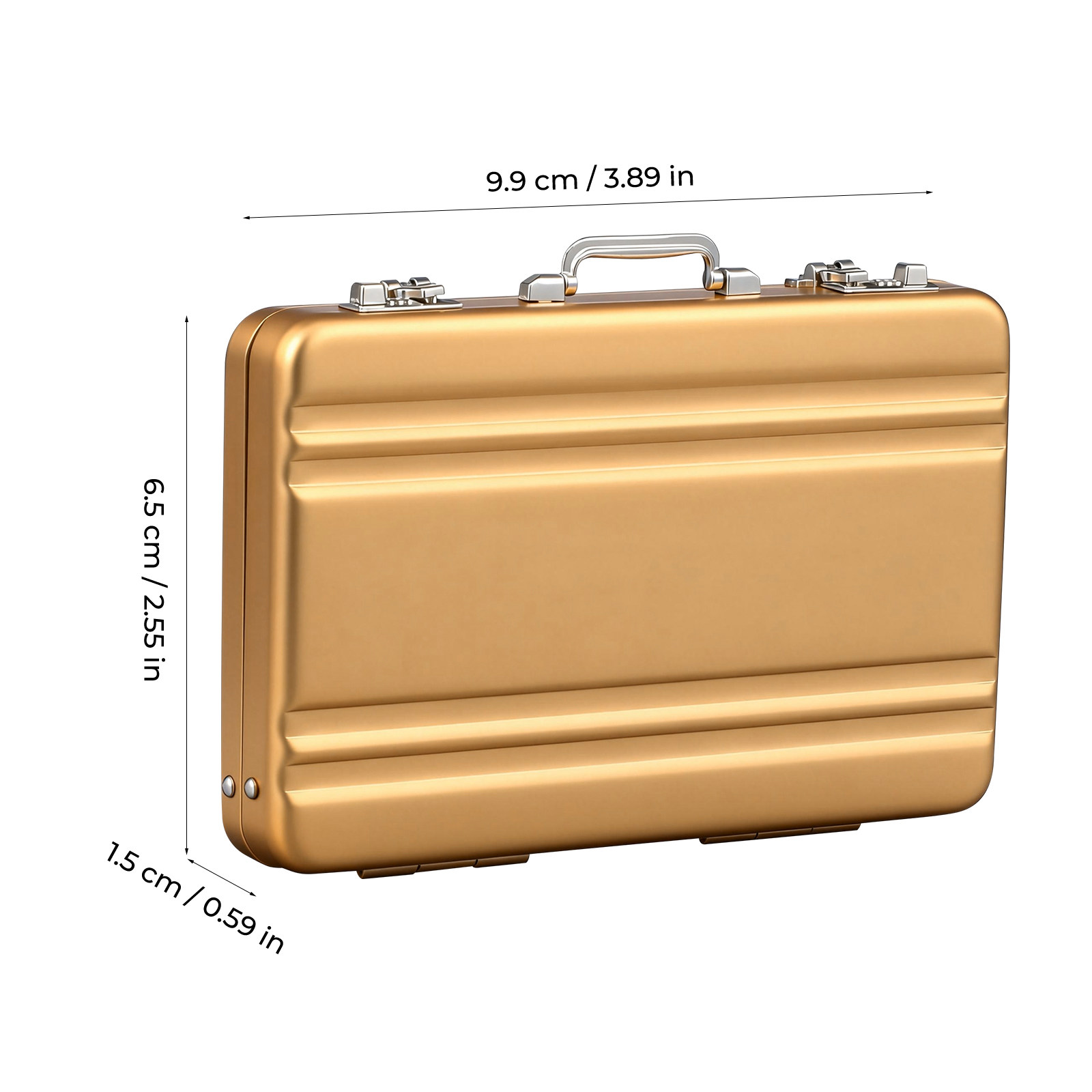 1pc アルミ名刺ボックス頑丈なインデックスホルダースナップ - Card Index Box のレビューと価格