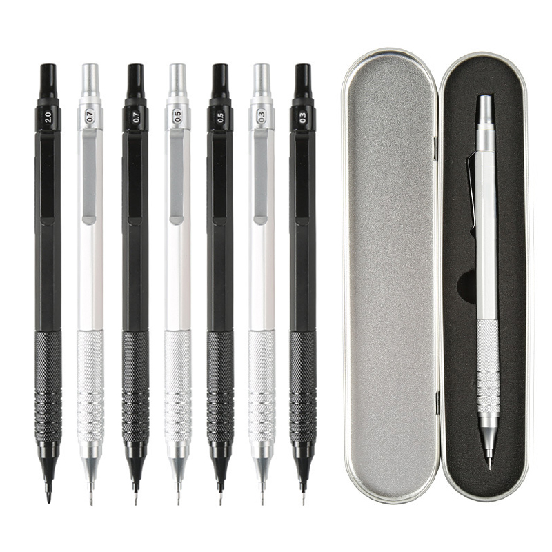 高品質金属製メカニカルペンシルセット、替え芯付き、製図用自動 - Mechanical Pencil 0.3 のレビューと価格